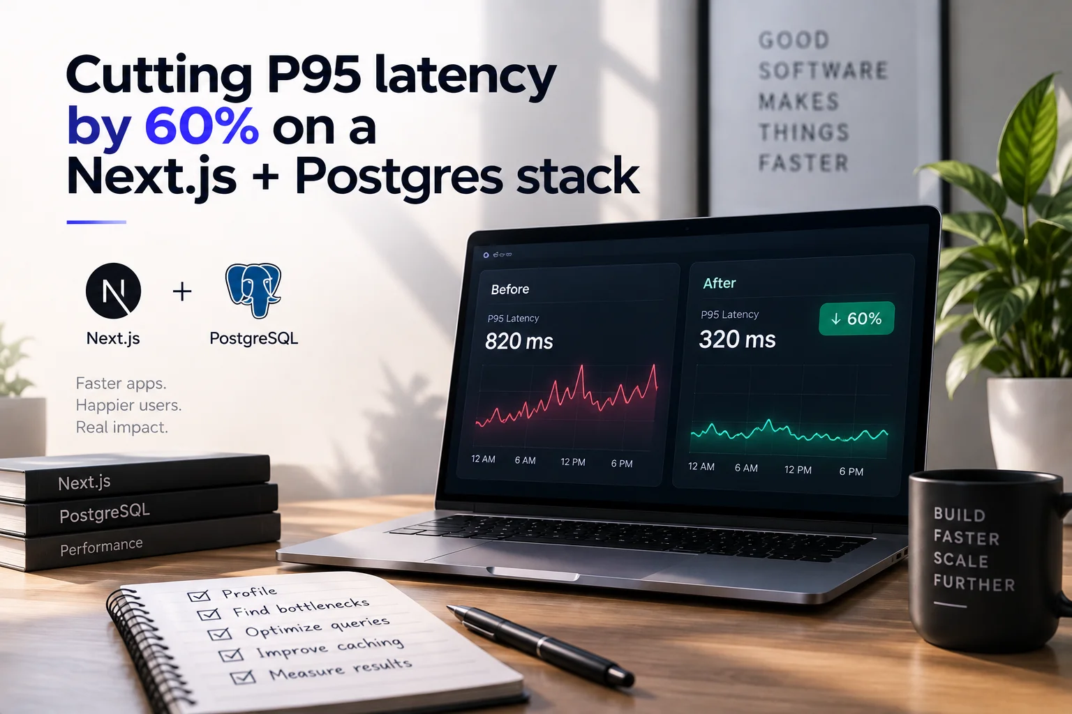 Cutting P95 latency by 60% on a Next.js + Postgres stack
